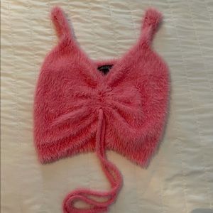 Fuzzy Pink Crop Top